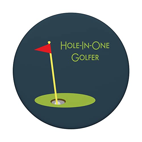 Hole In One Golfer Golf Ball In Golf Cup Fun Golfing Design PopSockets Swappable PopGrip, Black - Image 3