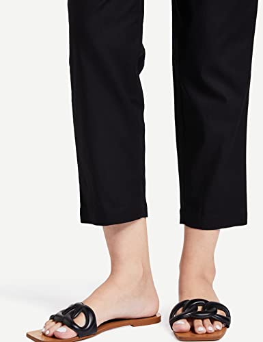 Image of Amazon Brand - Symbol Women Tapered Paper Bag Trousers (High Rise Ankle Length | with Self Fabric Belt) (Available in Plus Sizes)