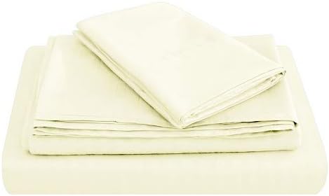 JÁCLER Full 4 Piece Sheet Set- Microfiber Bedding - Bed Sheets - Extra Soft - Easy Fit - Breathable & Cooling Sheets - Comfy, Wrinkle, Fade - Stain Resistant– Stripe Ivory