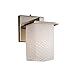 Justice Design Group Fusion 1-Light Wall Sconce - Brushed Nickel Finish with Weave Artisan Glass Shade