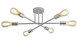 Mid Century Ceiling Light Fixture,Adjustable 6-Light Sputnik Chandelier,Semi-Flush Mount Pendant...