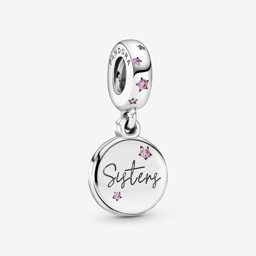 PANDORA Jewelry Forever Sisters Dangle Charm - Compatible with PANDORA Moments - Sterling Silver Charm with Cubic Zirconia - Gift with Gift Box2