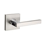 AVALON 0520 - Contemporary / Modern Door Handles / Levers (Privacy / Passage) in Satin Nickel - Polished Chrome Finish