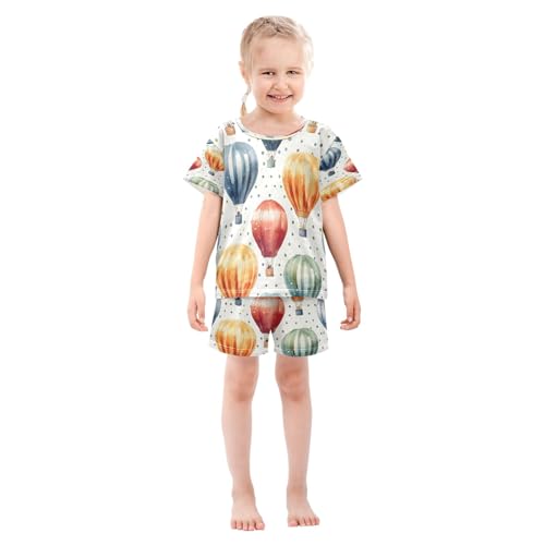 senya Hot Air Balloon Dot Summer Pajamas Set Short Cotton Sleepwear 2 Piece3