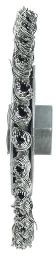 Image of Weiler 13135 Mini Roughneck 4 inch Stringer Bead Wire Wheel, .020 inch Stainless Steel Fill, 3 /8 inch-24 Unf Nut, Made in The USA (Pack of 5)