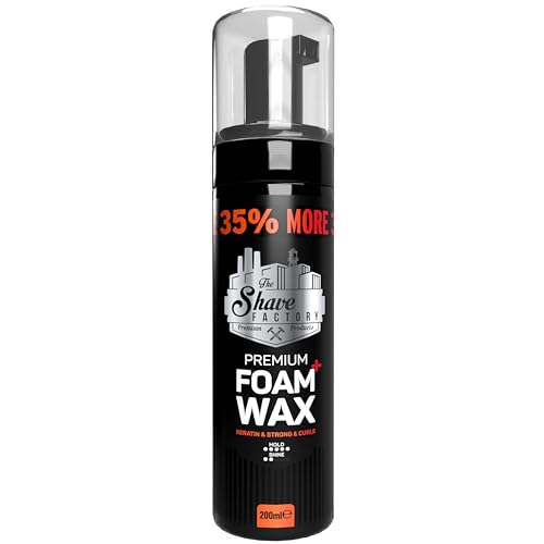 The Shave Factory Foam Wax - Keratin & Strong & Curls - 200ml (6.76 Fl. Oz) Volumizing Foam Hair Mousse, Hair Styling Mousse
