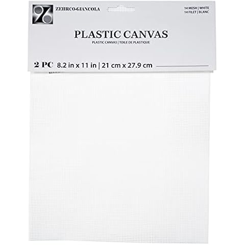 Perforated Plastic Canvas 14 Count 8.5"X11" 2/Pkg-White Cover