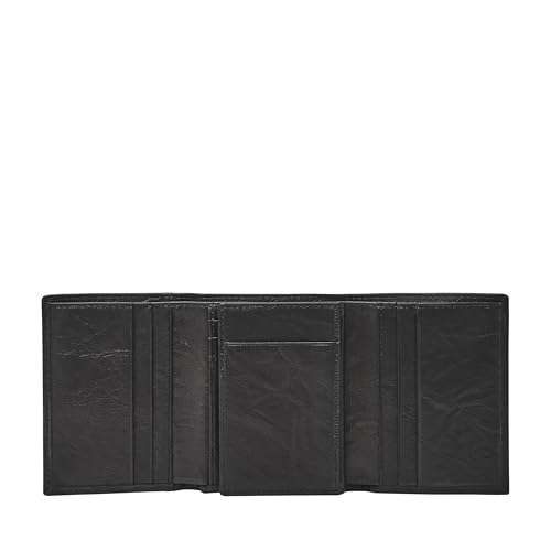 Image of Fossil Men's Neel Leather Trifold with ID Window Wallet, Black, (Model: ML3869001)