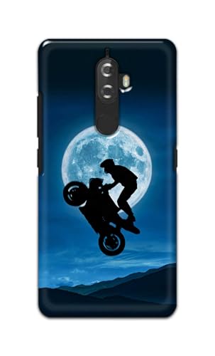 Image of Printed Hard Back Cover for Lenovo K8+ Plus Back Cover (Biker On Moon) -190724(DP)