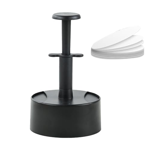 MoSundi Hamburger Press Patty Maker 4.05-Inch Adjustable Height ABS Burger Press for Stuffed Beef or Veggie Patties, Black