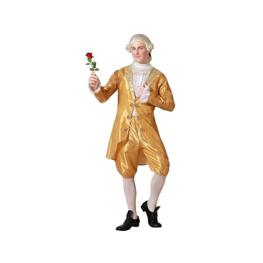 Atosa | Disfraz de Cortesano Dorado para Hombre | Elegancia Histórica y Estilo Real | Traje con Chaqueta, Camisa y Pantalón | Inspirado en la Moda de Época | Ideal para Carnaval y Eventos | XS-S