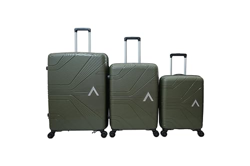 Image of VIP Polypropylene Aristocrat Hard Shell Luggage Set, 55 /66 /76 cm,Set of 3 Suitcases with 8 Spinner Wheels,Number Lock and 7 Years International Warranty (Ivory Green)