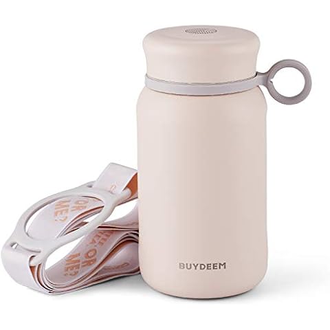 Born for Girls & Ladies, Buydeem CD13 Thermos Water Bottle Tumbler Flask, Cute Unique Design, Wide Mouth with Screw-on Lid, Stainless Steel Coffee Tea Travel Mug, Millennial Pink Cover