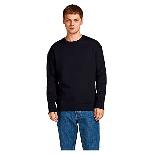 JACK & JONES Herren Basic Sweater | Langarm Shirt Rundhals Pullover | Warmer Jumper ohne Kapuze JJESTAR, Farben:Schwarz, Größe Pullover:M