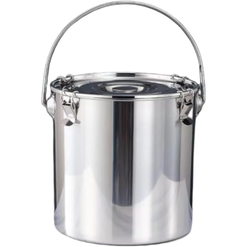 WhiteForest 寸胴鍋 業務用 ih対応 ずんどう鍋 ステンレス鍋 蓋付き ロック付き 持ち手があります 直火可 煮込み料理 大きい鍋 スープ/カレー用 保存容器 (20cm)