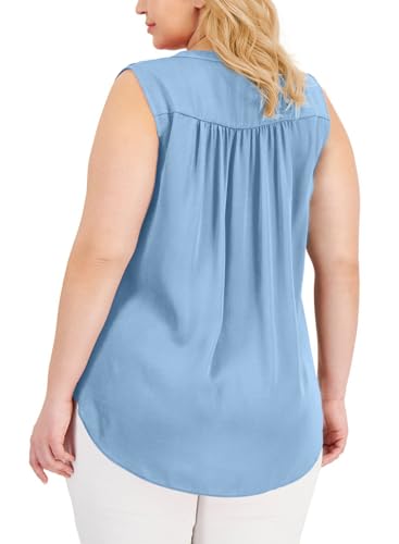 Eytino Plus Size Summer V-Neck Chiffon Blouse 1X-5X