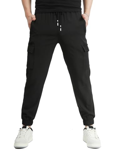 Image of Boys Cargo Joggers Pants Outdoor Youth Quick Dry Hiking Pants Lightweight Athletic Pants with Zipper Pockets