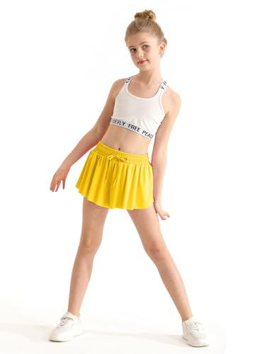 EQSJIU Girls Butterfly Shorts with Spandex Liner Preppy Flowy Athletic Shorts Skirts for Sports, Running, Dance, Cheerleading2