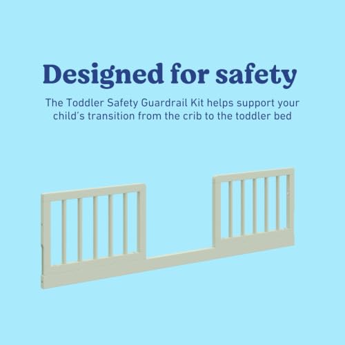 Image of Graco Storkcraft Toddler Safety Guardrail Kit with Dowels - GREENGUARD Gold Certified, Converts Compatible Storkcraft Crib to Toddler Bed, Kit Includes 2 Toddler Guardrails (Sage)