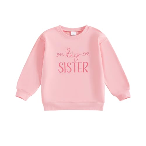 GOOCHEER Big Sister Little Sister Matching Outfit Newborn Baby Girl Long Sleeve Romper Toddler Girl Pullover Sweatshirt Tops