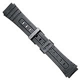 Cinturino orologio nero in gomma resina compatibile con Casio F-91 F-91W F-105 F-106W F-94 W-217h 18mm Rif. 283P4