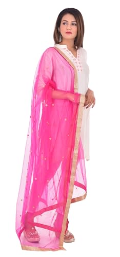 Image of YOUTHQUAKE Women's Embroidered Net Dupatta