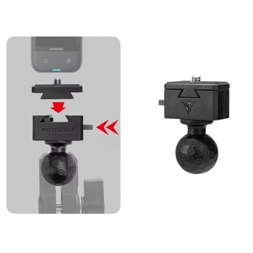 Image of Yellowfin 1 /4 Thread Quick Release Adapter | 25.4mm Ball Head, Action Camera Mount for Tripod, Selfie Stick, Bike & Motorcycle Brackets, Compatible with Insta360, DJI Osmo Action, SJCAM