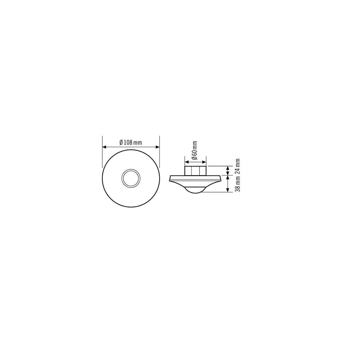 ESYLUX – Rilevatore di presenza a soffitto KNX PD c360i/8 KNX WS 360 gradi RW circa 8 m Up Compact Bus System rilevatore di movimento 4015120427404