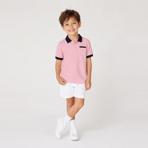 Image of Mud Kingdom Boys Polo Shirt Short Sleeve School Uniform Pique Polo Summer