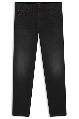 HUGO Hommes 708 Jean Slim Denim Stretch Noir : oubliez les pantalons rigides et serrés