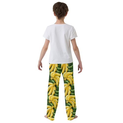 Pajama Bottoms, Green Yellow Banana Sleeping Pant Lounge Wear Pajamas Long Pants Sleepwear Pjs3