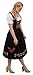 Dirndl Trachten Haus 3-Piece Long Black German Wear Party Oktoberfest Waitress Dress