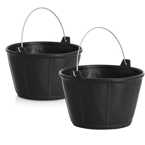 KEROPPA - Cubo Caldereta para Albañil, 2 Unidades, Asa Metálica, 11 litros, Transporte de Agua y Materiales