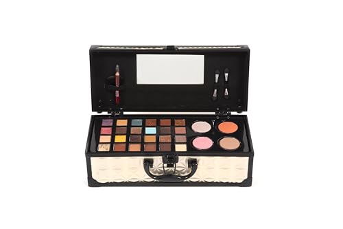 MYA Cosmetics - MYA Travel Baguette Maletín Maquillaje Profesional | 20 Sombras de Ojos + 4 Brillos de Labios + Polvos Compactos + Lápiz de Ojos | Incluye Brocha y Aplicadores