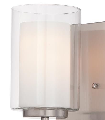 Image of Minka Lavery 6101-84 Parsons Studio Vanity Bath Light, 1-Light, 100 Total Watts, 4.5-in H x 8.75-in W, Brushed Nickel
