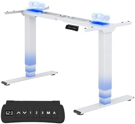 FLEXISPOT EC5W Escritorio Elevable Eléctrico, Capacidad de Peso 160 KG, Escritorio de Pie con Altura Ajustable, Standing Desk, Escritorio de Acero Sólido con 4 Botones de Memoria, 2 Motores, 3 Etapas