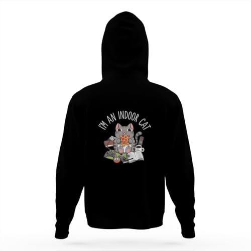 Funny Indoor Gaming Cat Pizza Lover Vintage Hoodies for Teen Girls Boys Lightweight Kangaroo Pocket Sweatshirt4