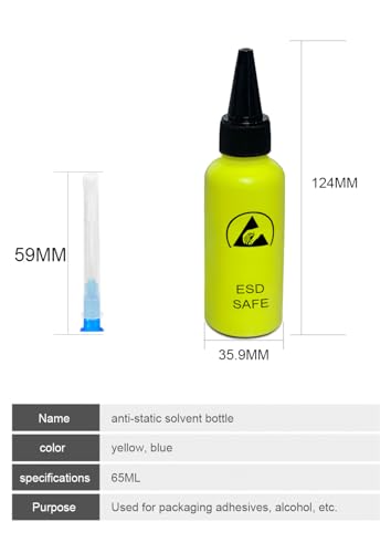 Flacons de solvants antistatiques ESD 60ml pour résoudre les risques de surtension