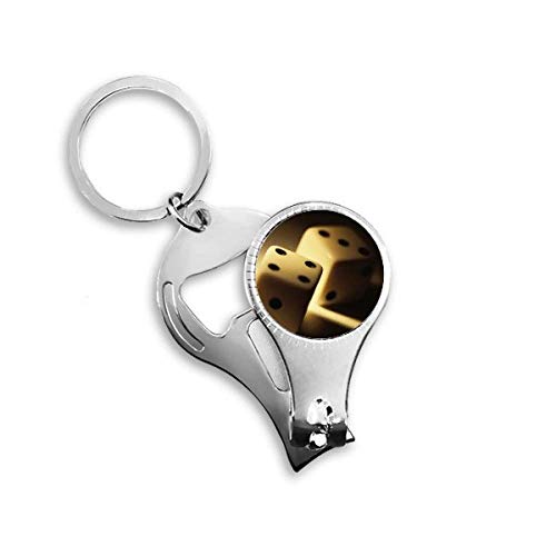 Dice Gambling Points Photo Nail Nipper Ring Key Chain Bottle Opener Clipper