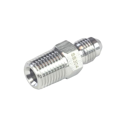 Image of HFS(R) 1 /4 inch NPT Male to 1 /4 inch JIC Male Adapter Flared Tube Fitting Pipe Connector Stainless Steel 304