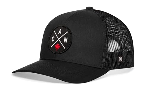 Image of HAKA State City Trucker Hat for Men & Women, Adjustable Baseball Hat, Mesh Snapback, Sturdy Outdoor Black Golf Hat