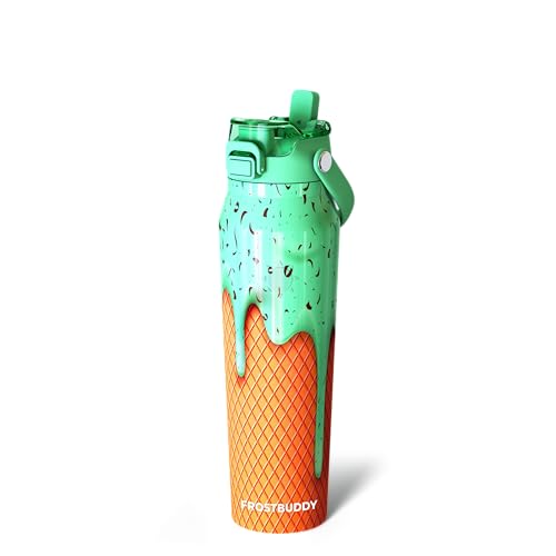 Frost Buddy 32oz Insulated Water Bottle - Straw & Chug Lid - Leak-Proof