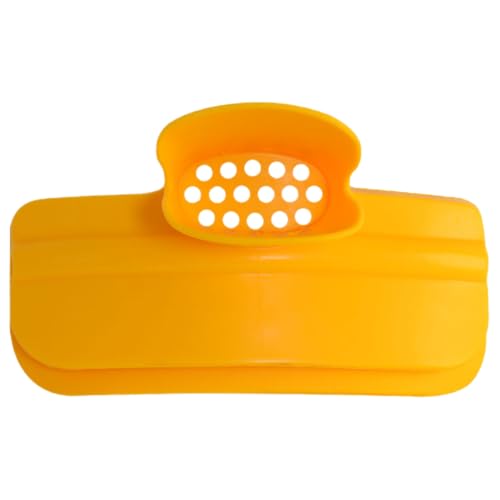 Cabilock Silicone Clip on Pot Strainer, Anti-Spill Pot Edge Deflector, Heat Resistant Kitchen Gadget for Pouring Soup, Oil, and Juice, Dishwasher Safe, Yellow