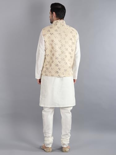 Image of Uri and MacKenzie Men's Silk Blend Kurta Pajama with Designer Ethnic Nehru Jacket /Modi Jacket