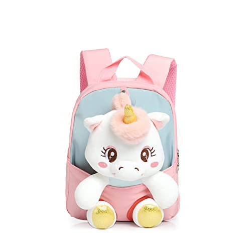 PALAY Baby Backpack Kids Backpack for Girls & Boys Plush Bag with with Cartoon Unicorn Stuffed Toy(Detachable) for Toddler Baby Gift Backpacks for 3-5 Years Old Child 22 * 26cm