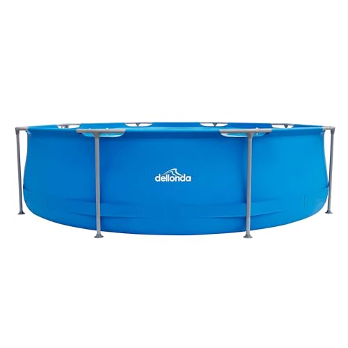 Dellonda 10ft Steel Frame Swimming Pool Round with Filter Pump Blue - DL19