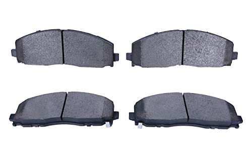 Image of Front Brake Pads D1589 Ceramic Set Replacement with Hardware for Chrysler Pacifica, Town & Country, Voyager; Dodge Grand Caravan, Journey; Jeep Gladiator, Wrangler; Ram C /V; Volkswagen Routan