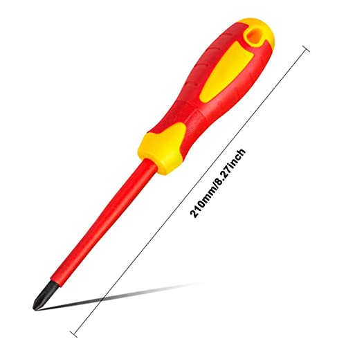 1 Pieces 1000V Insulated Phillips Screwdriver Professional Cr-V Magnetic Tip Electrician Tools With Tpr Handle For Home Repair Improvement Craft,Ph2X100Mm #TOP2