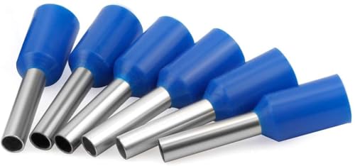 Image of SAFE HOME PRO 200 Pcs,2.5mm Ferrule Copper Crimp Connectors Lugs End Termnal, Blue Insulated Crimp Pin Terminals Copper Crimp Ferrules Wire Cord Pin End E2508 For Multiple Application (2.5mm)(Blue)