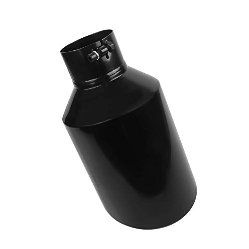 Mostplus 4 Inch Inlet Exhaust Tip, 4" Inlet; 8" Outlet; 15" Length Truck Diesel Exhaust Tip Black Stainless Steel Tailpipe Tip #TOP3